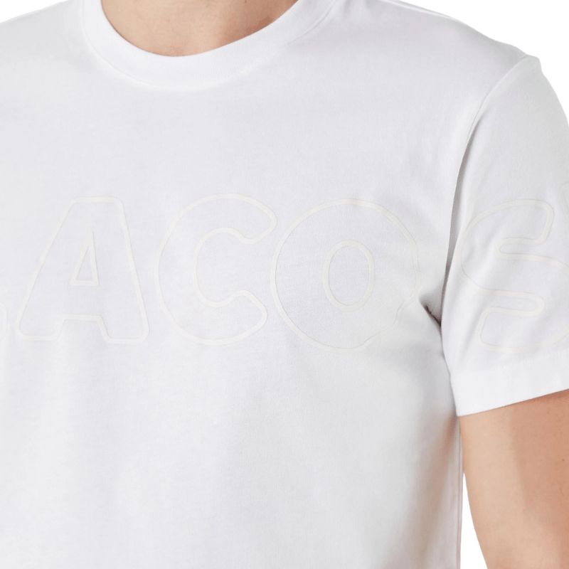LACOSTE TSHIRT PRNTED SHOLDER SLIM FIT WHITE