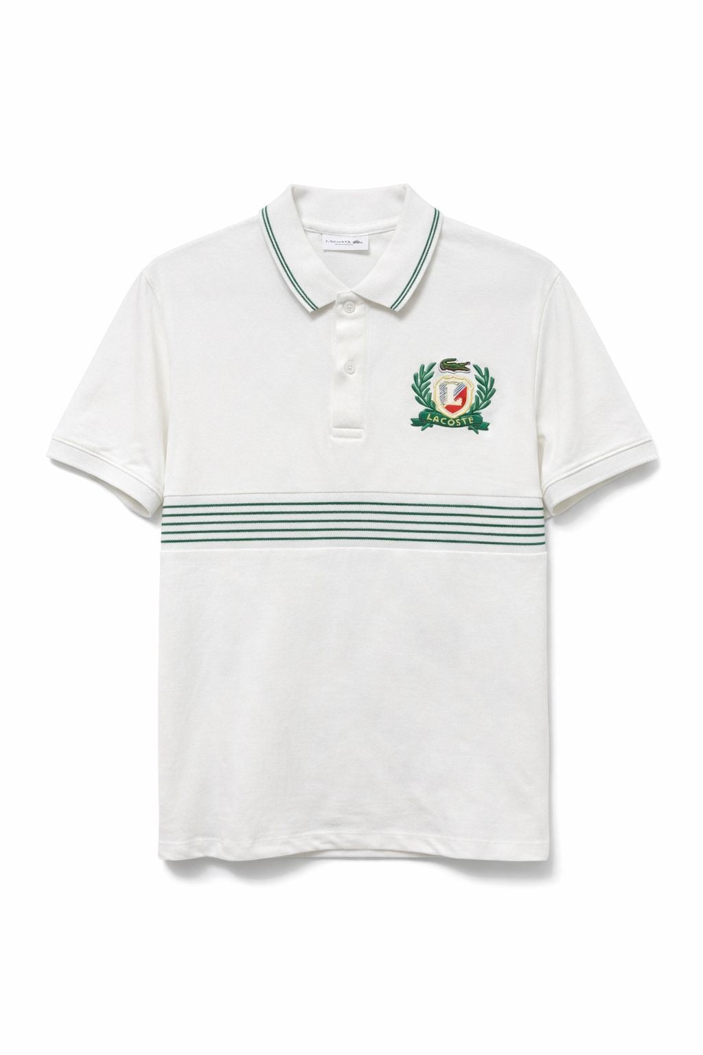 LACOSTE POLO TSHIRT SLIM FIT BIG G LOGO WHITE/GRN