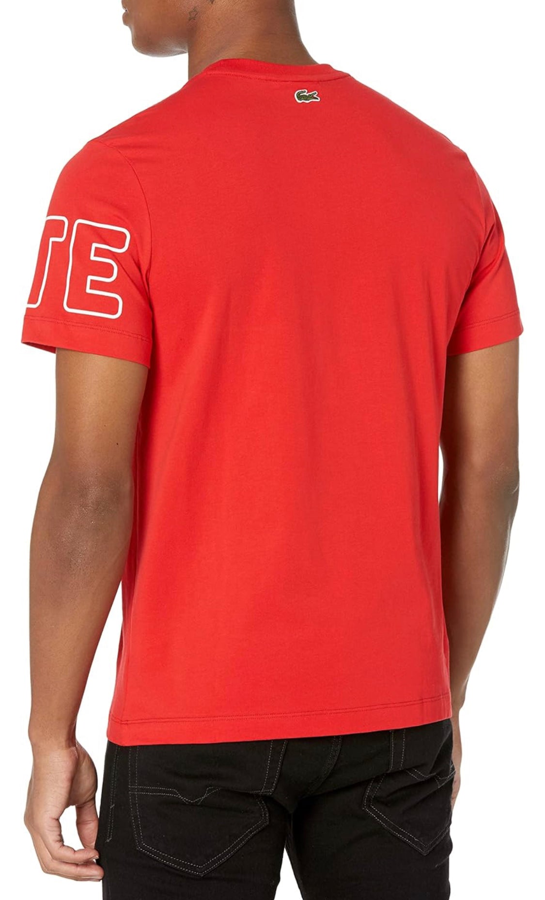 LACOSTE TSHIRT PRNTED SHOLDER SLIM FIT RED