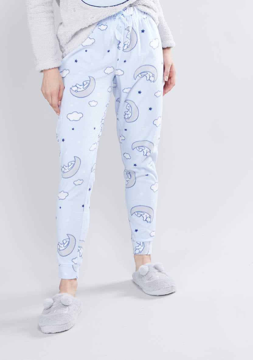 Cozy Collection Textured T-shirt and Full Length Jog Pants Set