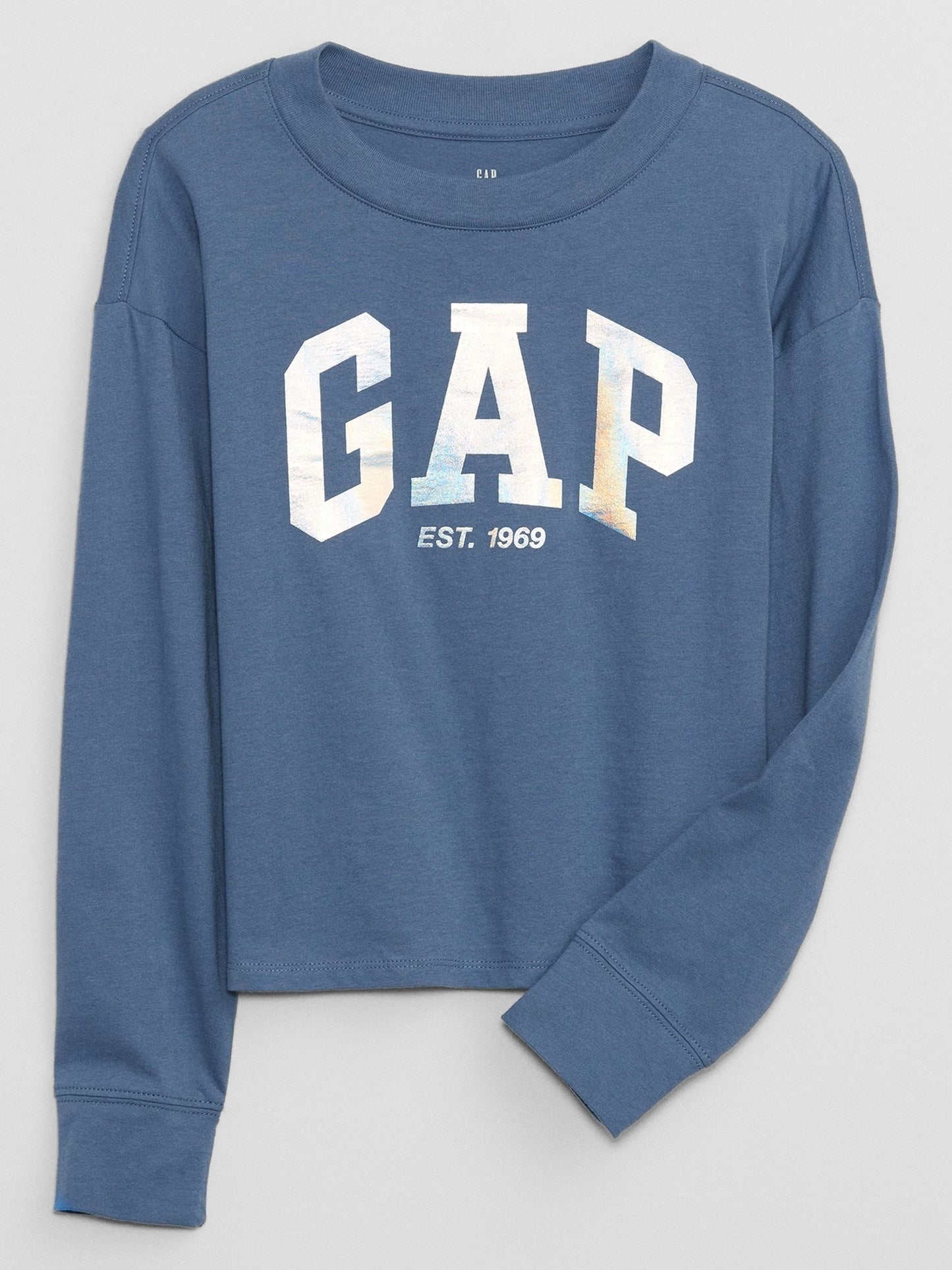 GAP GIRLS LONG SLEEVE COTTON TSHIRT BLUE
