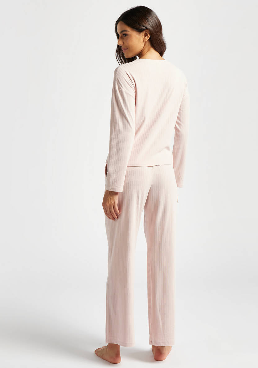 Printed T-shirt and Full Length Pyjama Set