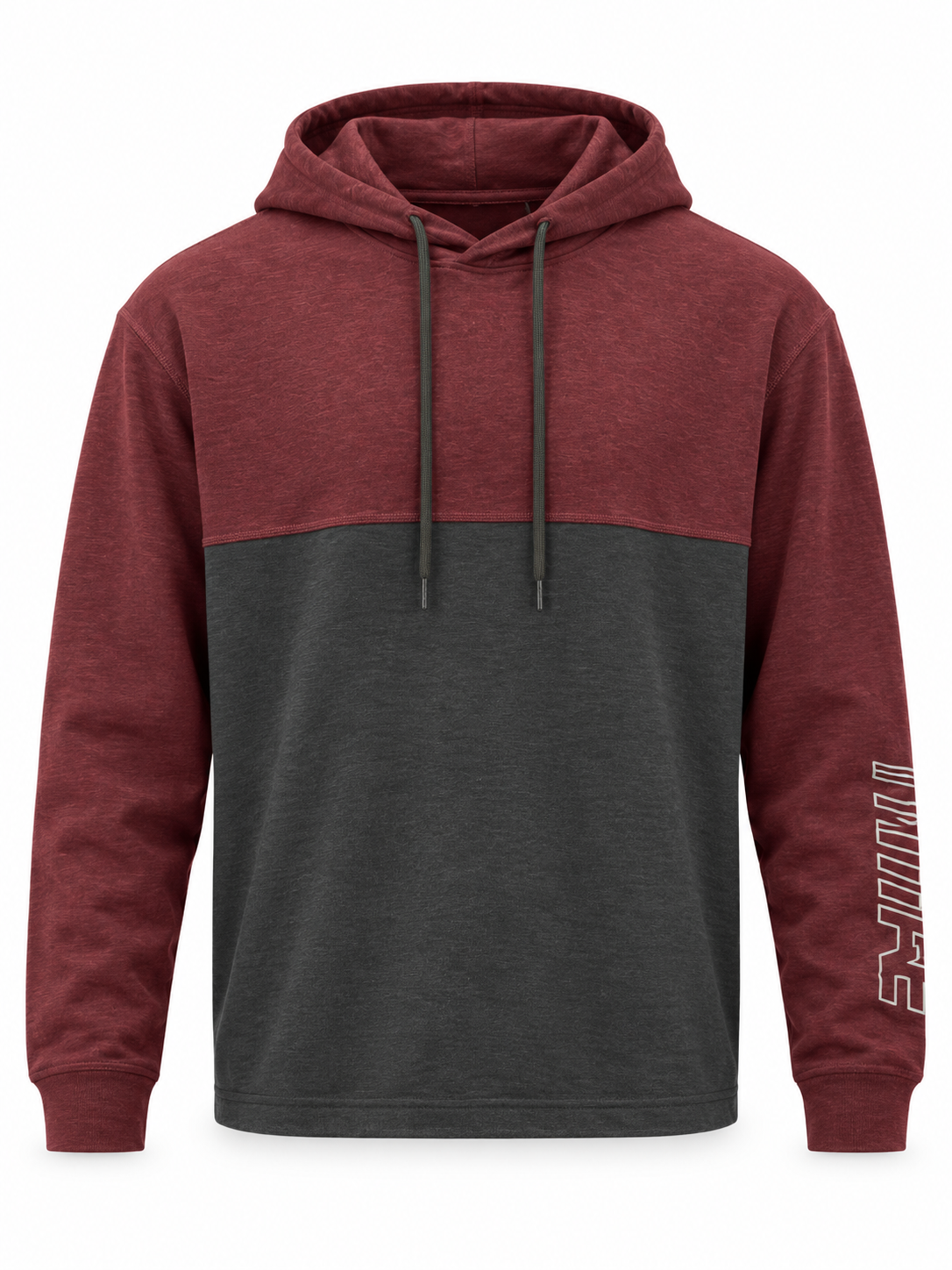 American Eagle Lightweight Colorblock Hoodie – Burgundy & Charcoal