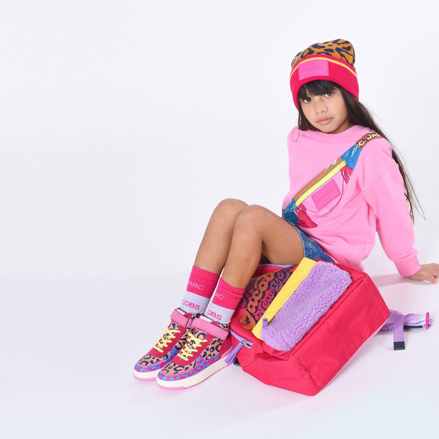 MARC JACOBS Girls pink Crossbody Bag Sweatshirt