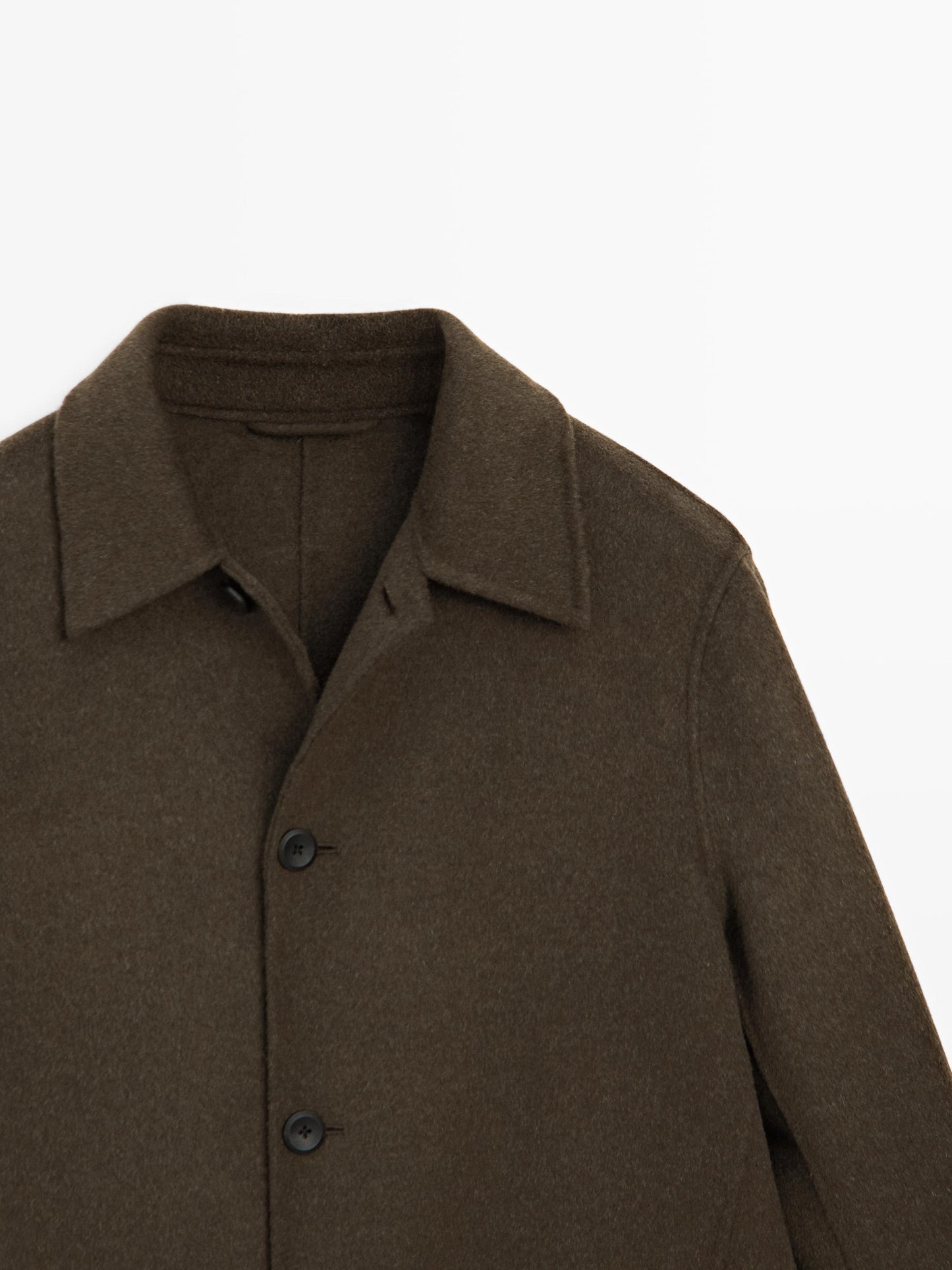 Massimo Dutti LONG DOUBLE WOOL BLEND COAT