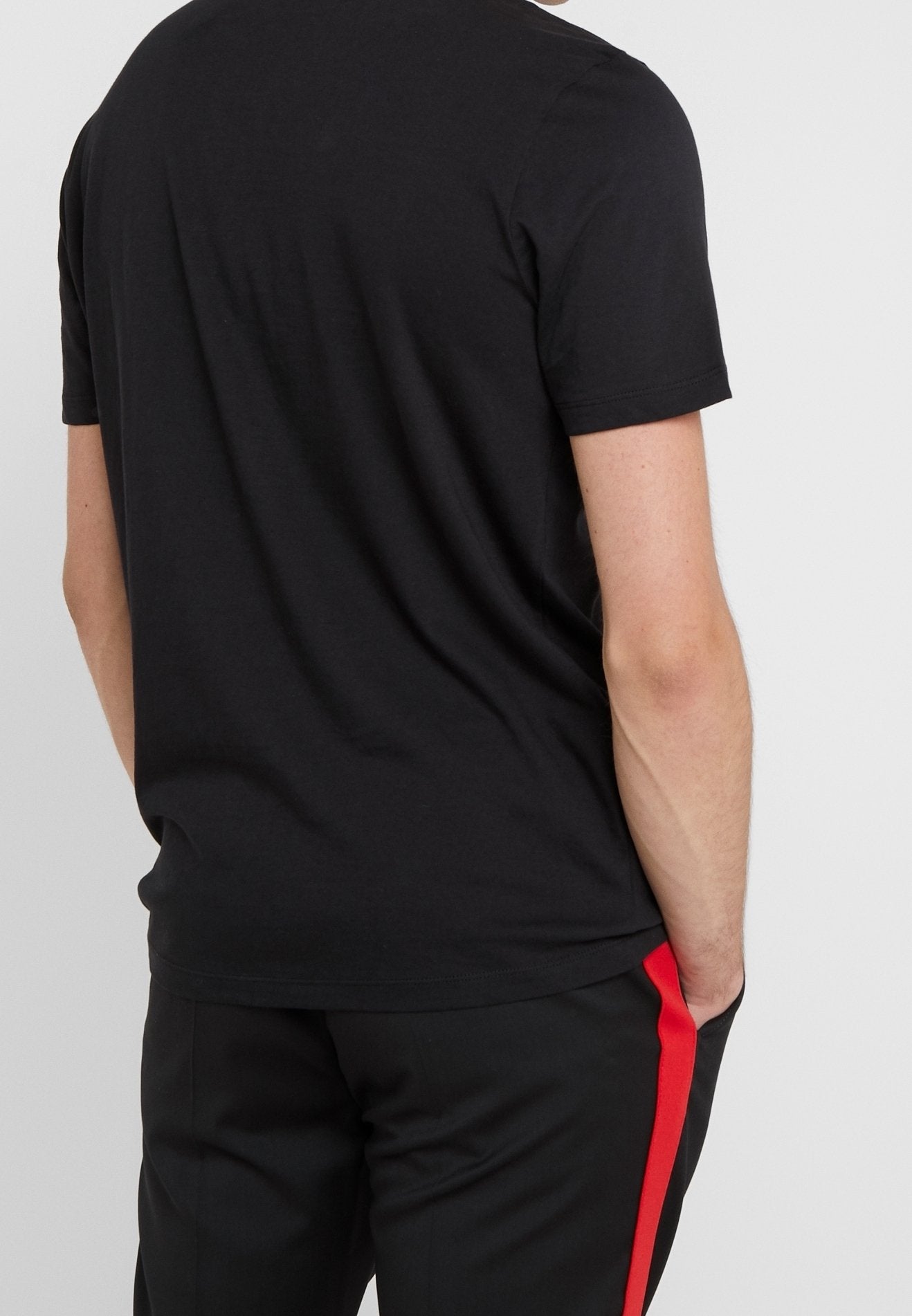 HUGO SQR RED LOGO TSHIRT BLACK