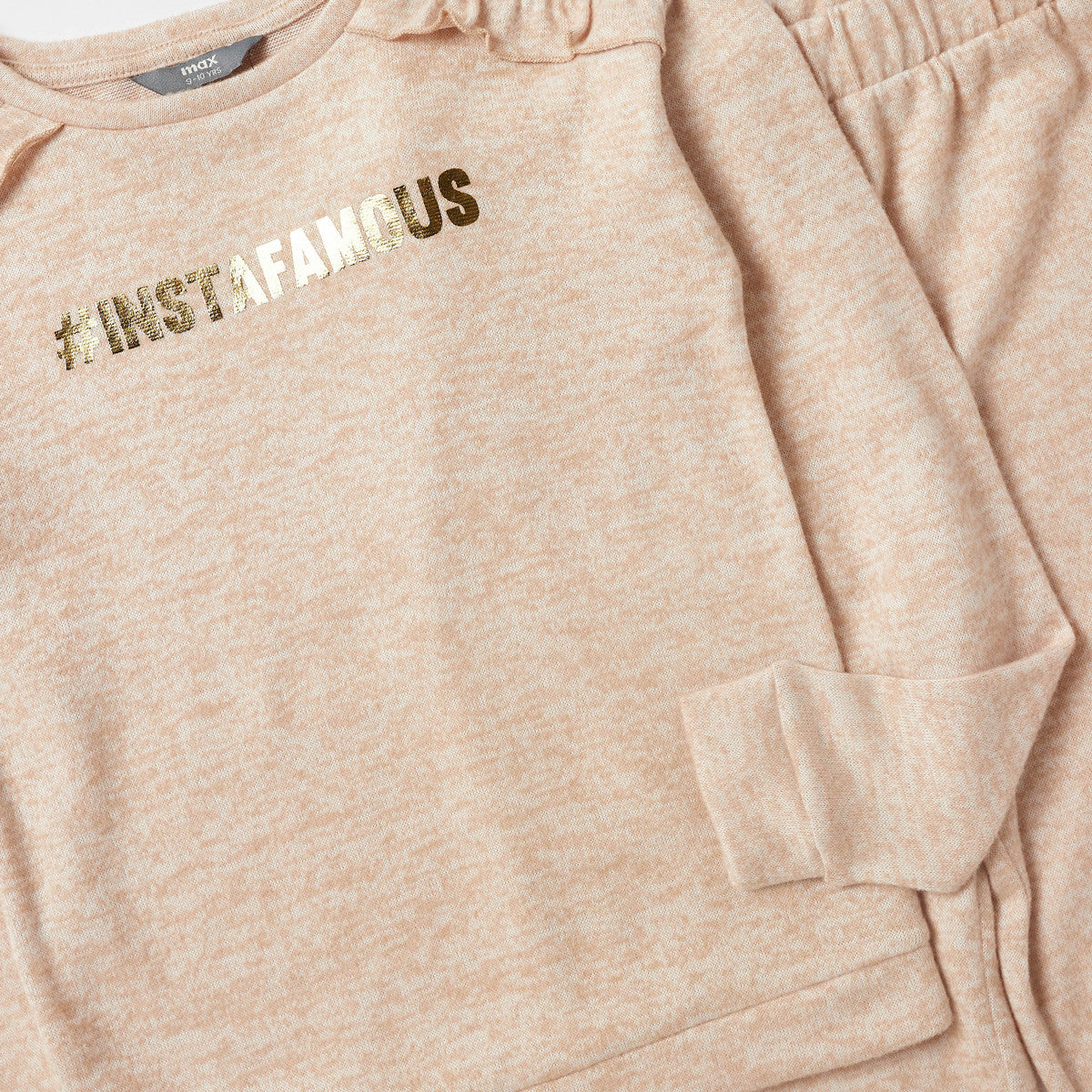 Max Pajama Brown Glitter Gold Cotton Girls 9-10Y