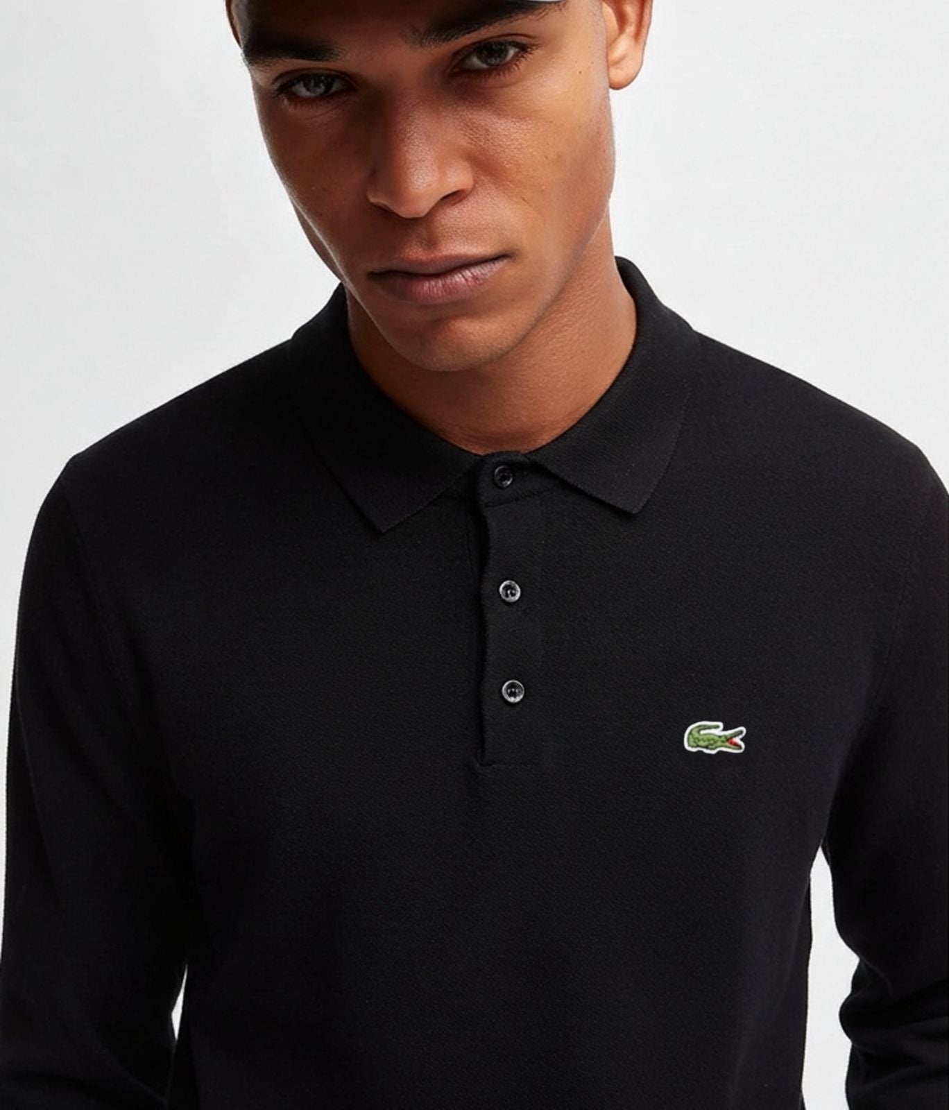 Lacoste Carded Wool Sweater Black Slim Fit