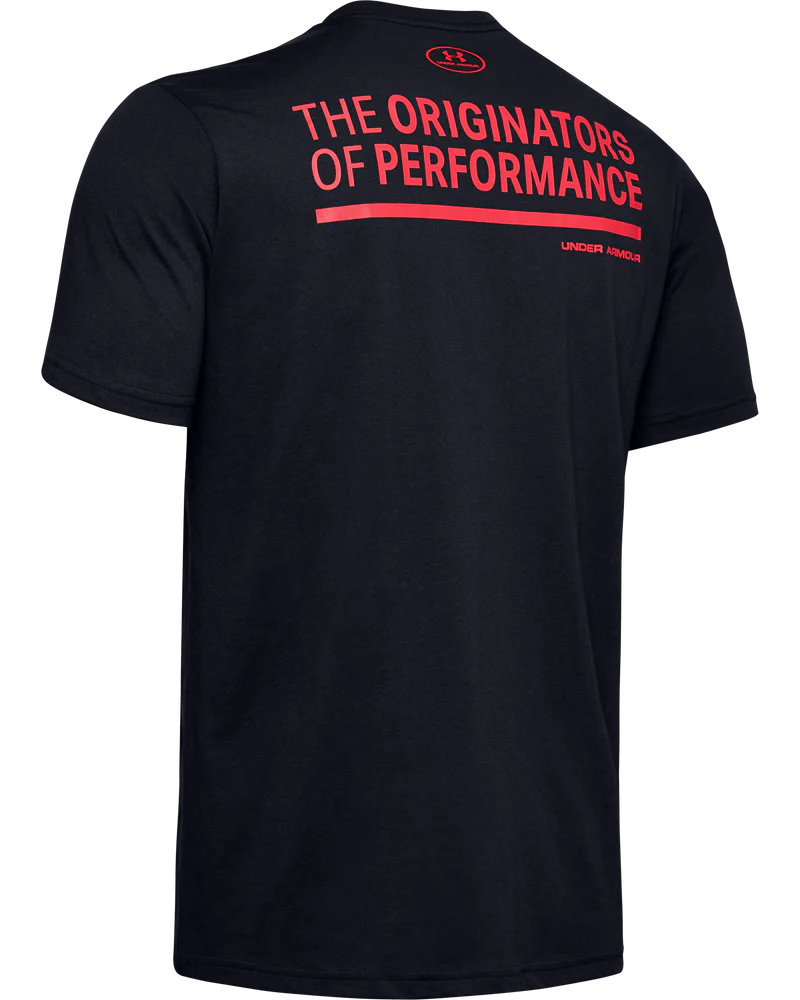 UNDERARMOR BLK PRNTD BK TSHIRT