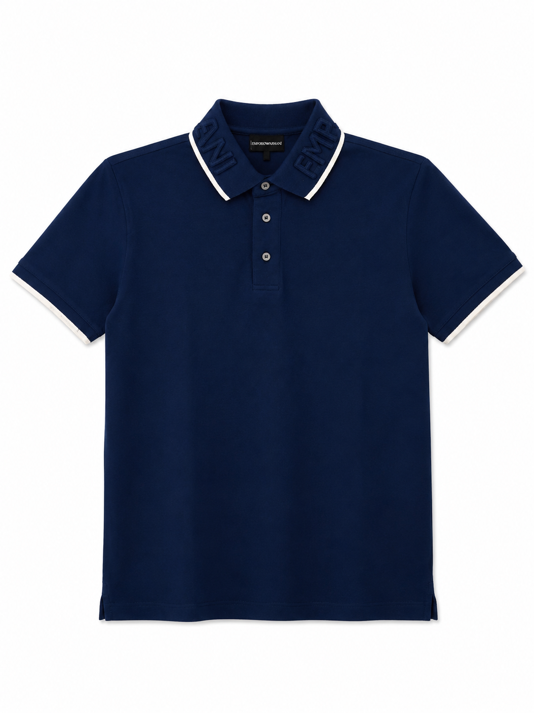 Emporio Armani polo shirt features a distinct embroidered logo on the collar
