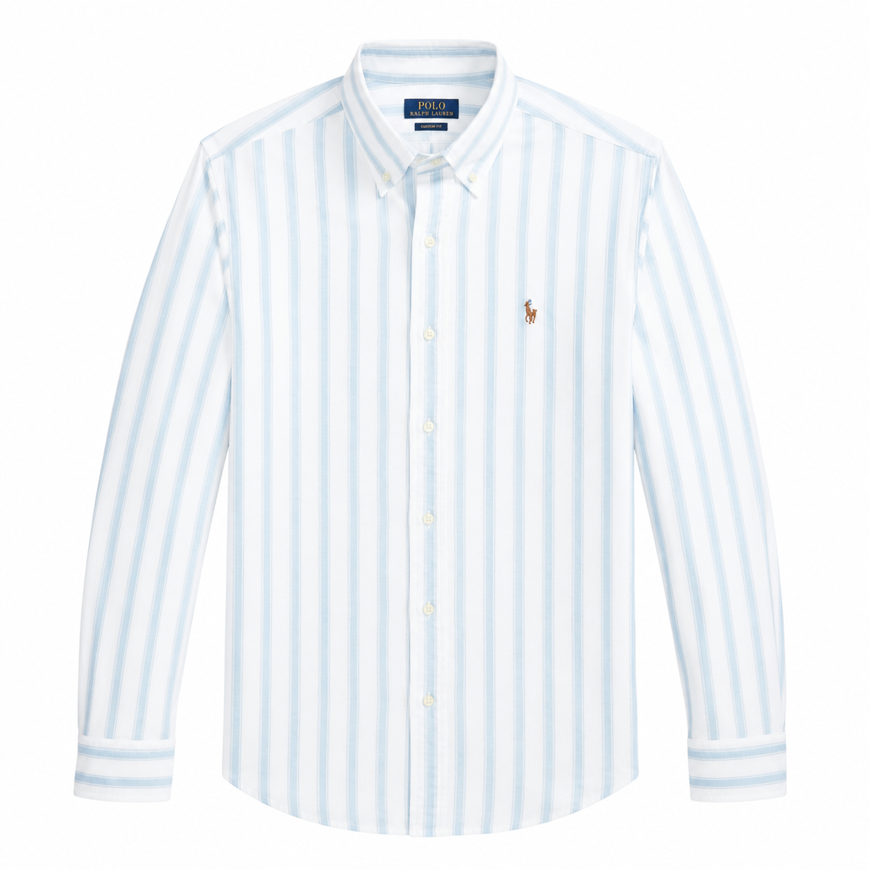 Polo Ralph Lauren striped linen button-down shirt custom fit baby blue