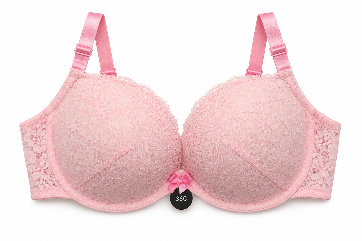 Max Women’s Pink Lace Padded Bra