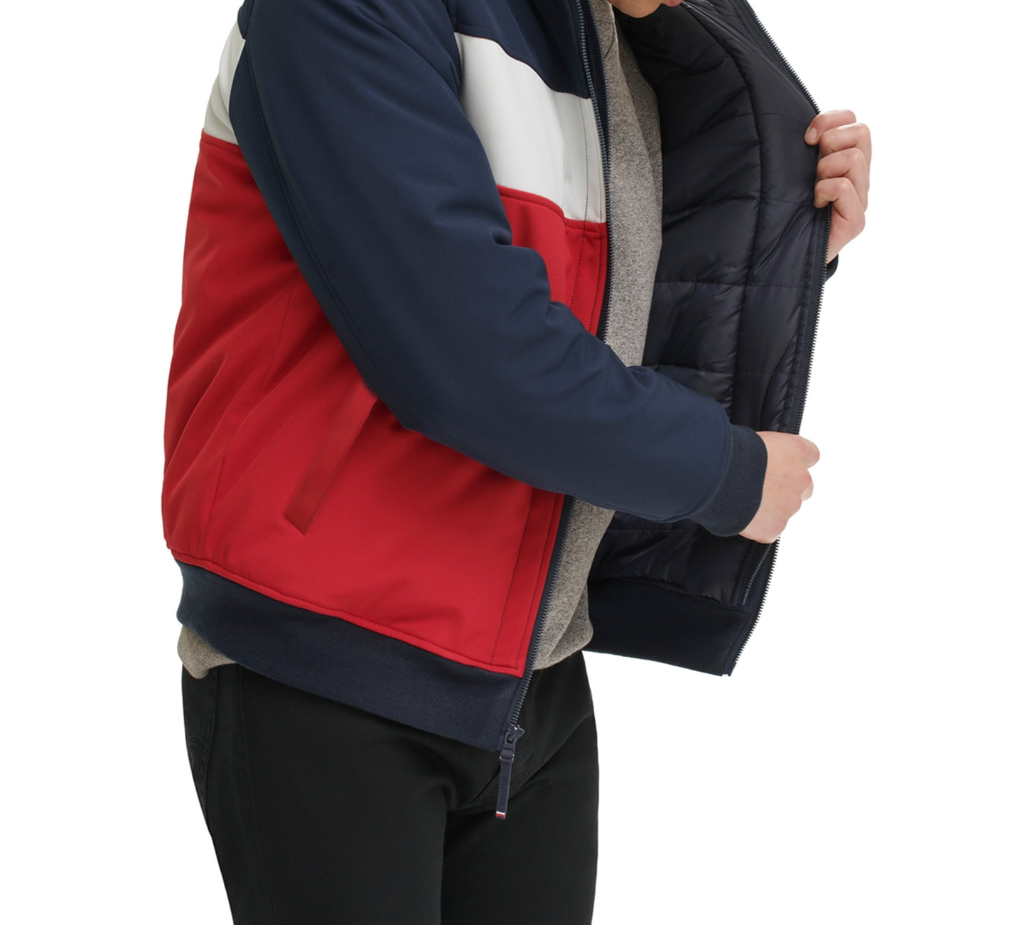 "TOMMY HILFIGER HOODED BOMBER JACKET Size