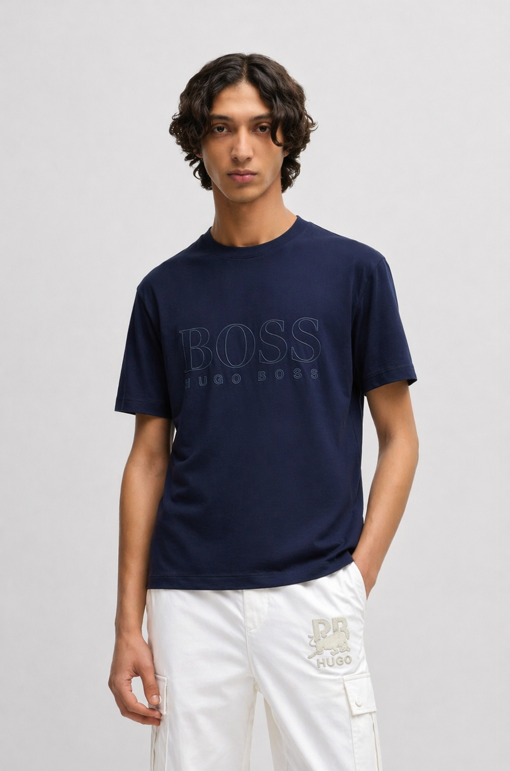 BOSS RBR BG LOGO NAVY TSHIRT