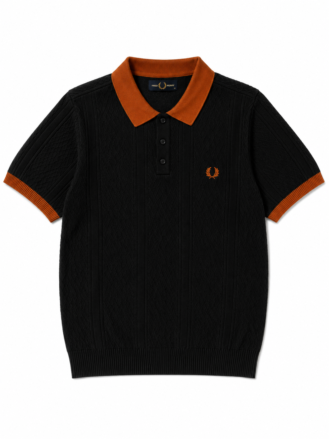 Fred Perry knitted polo shirt Black