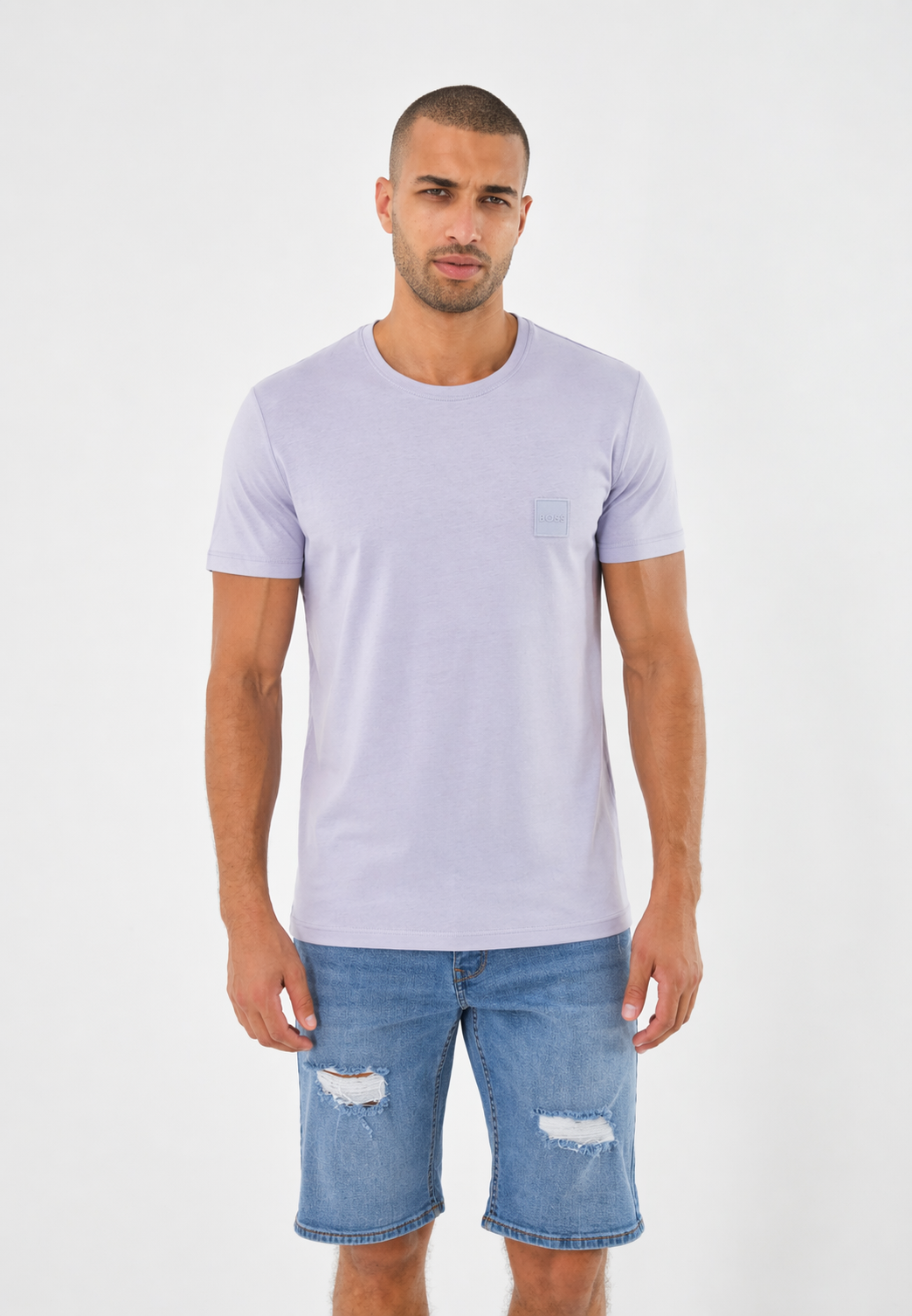 BOSS SML SQR LOGO BLU TSHIRT
