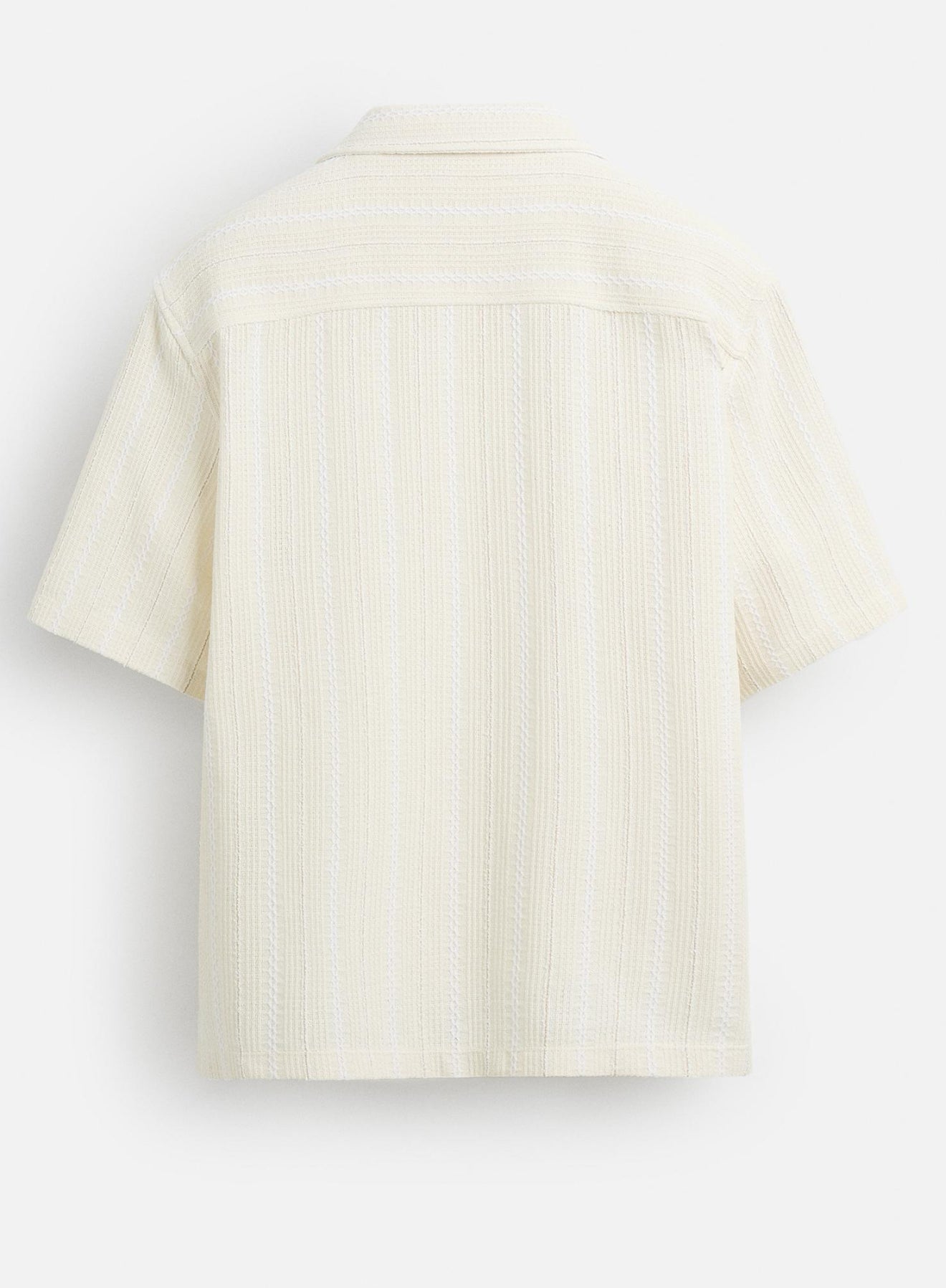 Zara STRIPED TEXTURED BERMUDA shirt