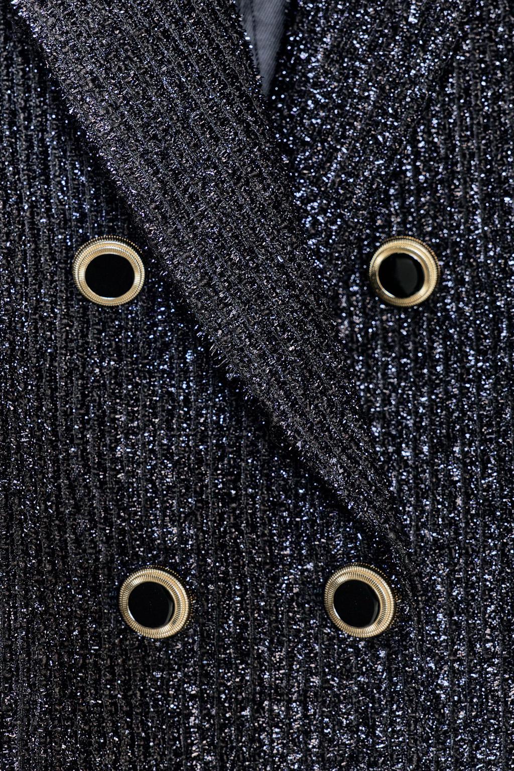 DOUBLE-BREASTED METALLIC THREAD BLAZER