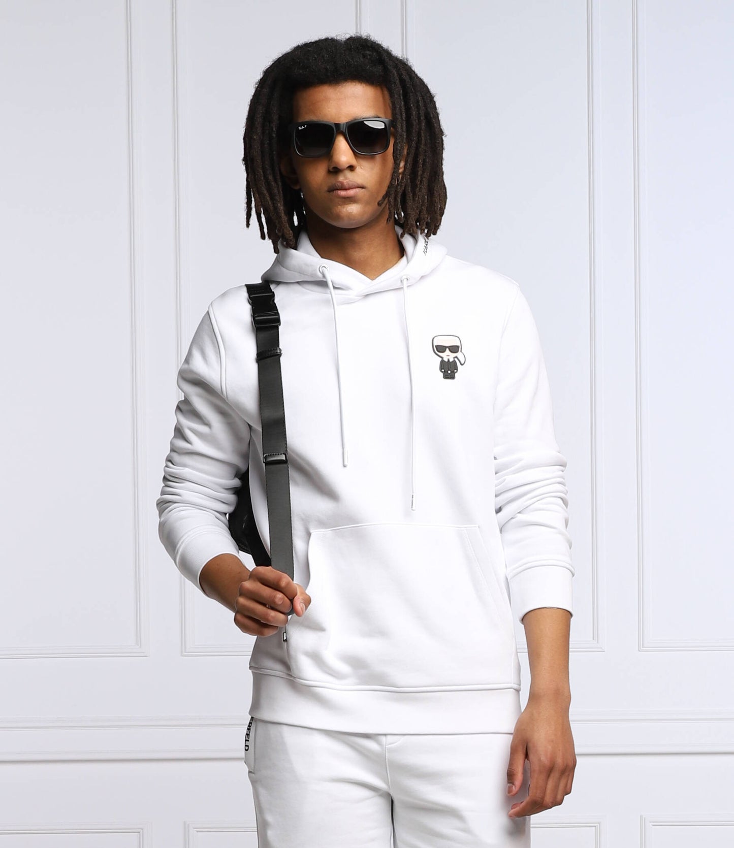 KARL LAGERFELD Hoodie Unisex Slim Fit Melton