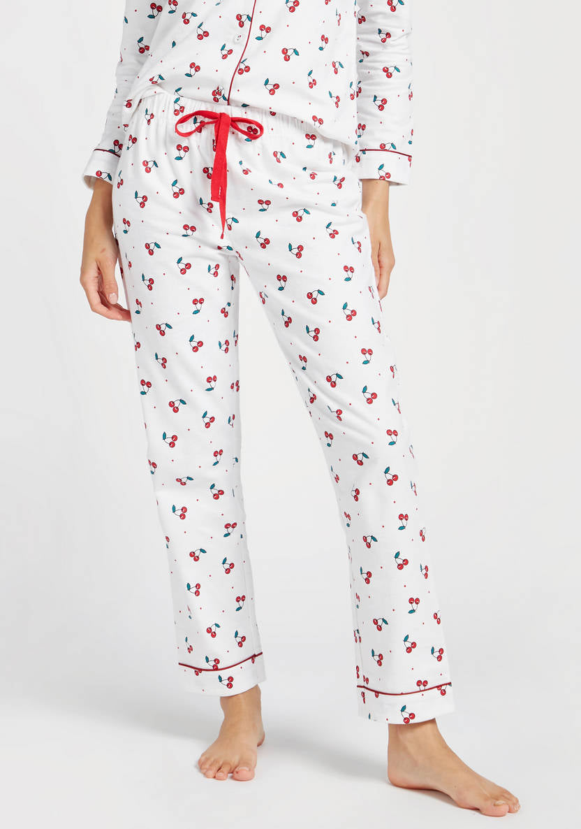 Cherry All Over Print Pajama Set