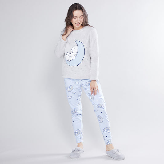 Cozy Collection Textured T-shirt and Full Length Jog Pants Set
