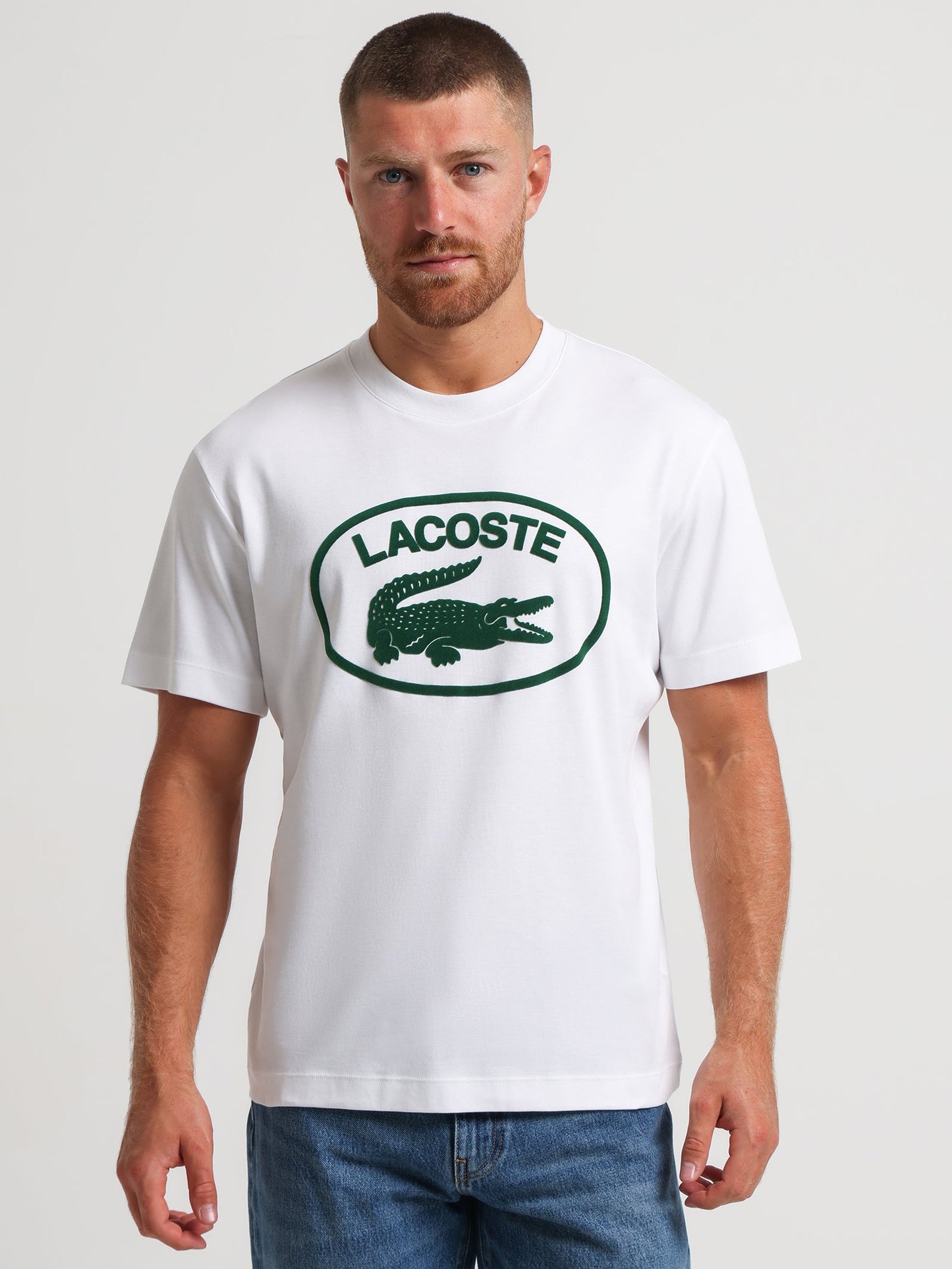 LACOSTE TSHIRT GRN LOGO White