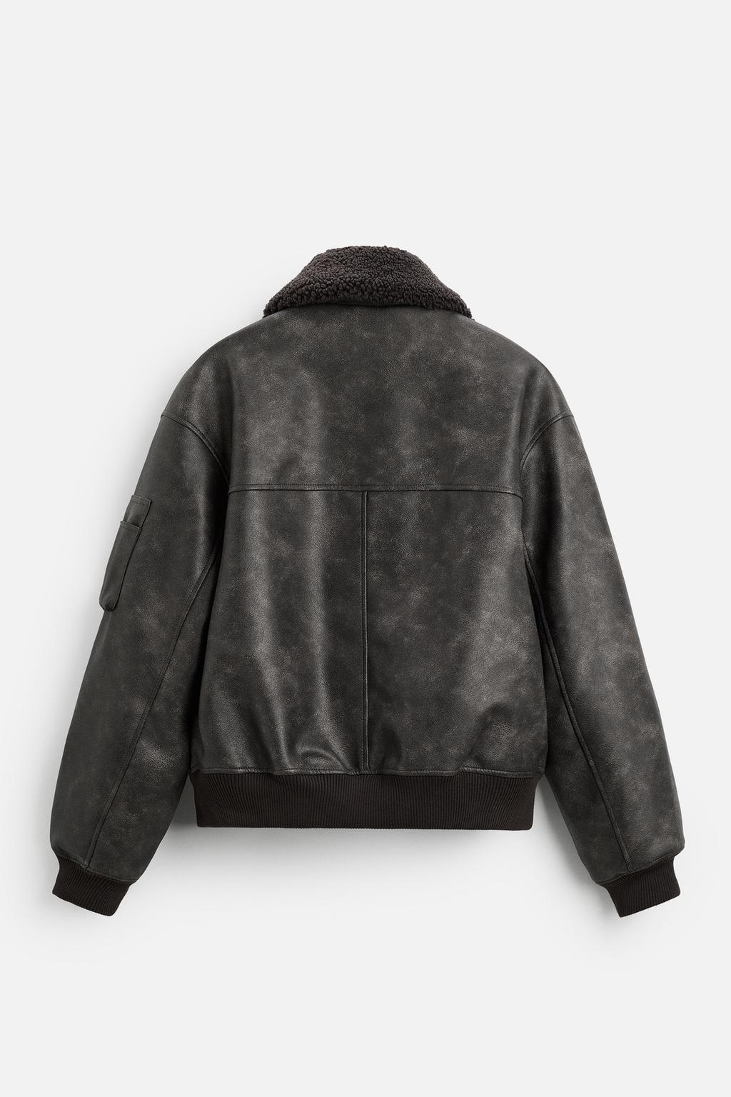 Zara Faux Leather Jacket With Removable Collar