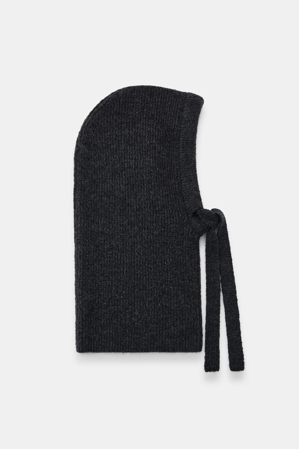 Zara RIBBED KNIT HOOD