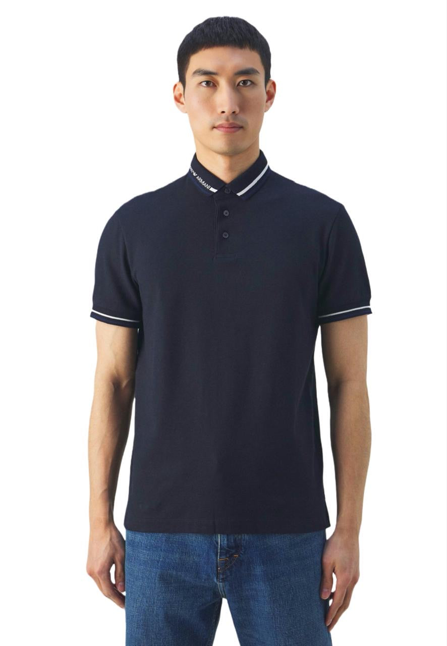 Emporio Armani Polo Cotton T-shirt   Slim fit navy