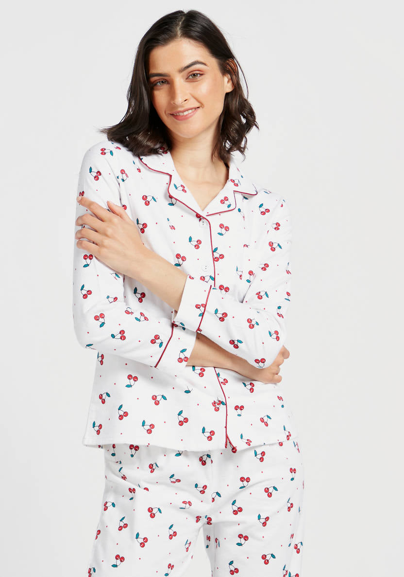 Cherry All Over Print Pajama Set