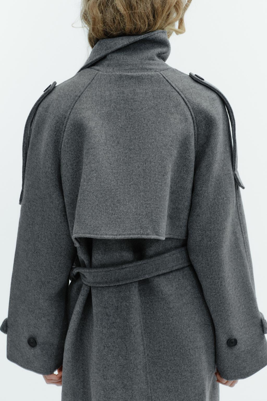 ZARA WOMEN TRENCH WOOL COAT  oversized