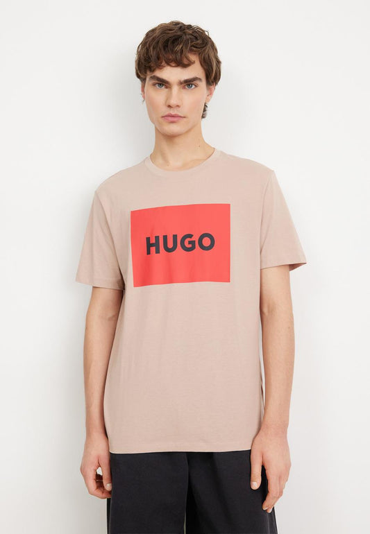 HUGO SQR RED LOGO TSHIRT PINK