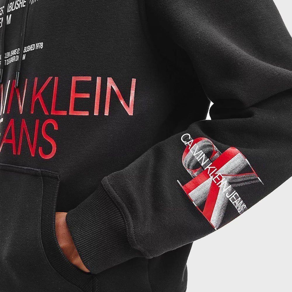 HOODIE  CALVIN KLEIN MULTI URBAN FLEECE  BLACK