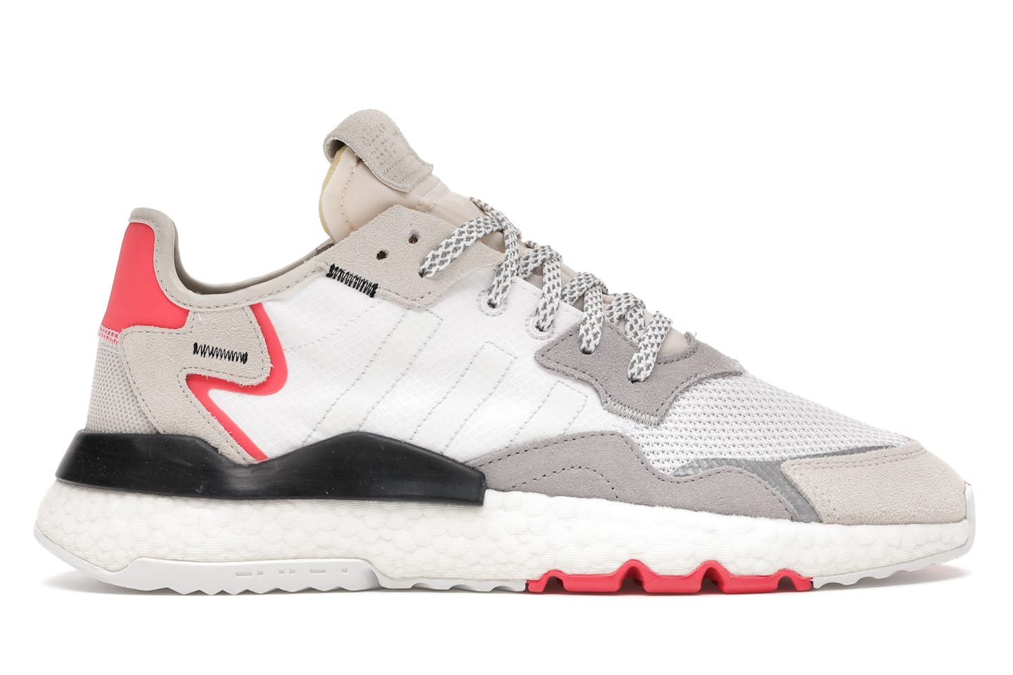 Adidas Nite Jogger White/Cloud White/Shock Red Big Kid's Athletic Shoes without box