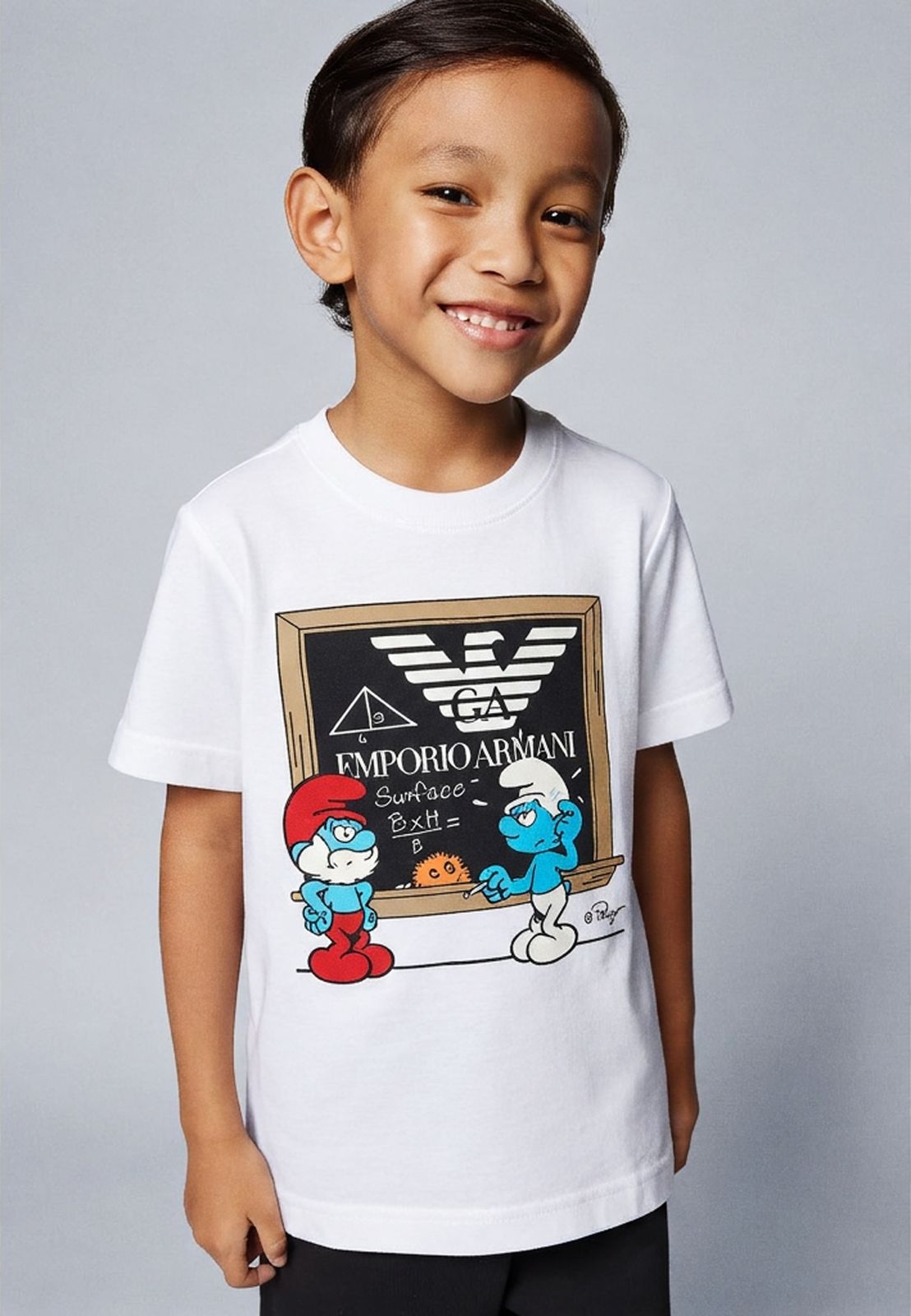 Emporio Armani Kids Smurf White T-Shirt