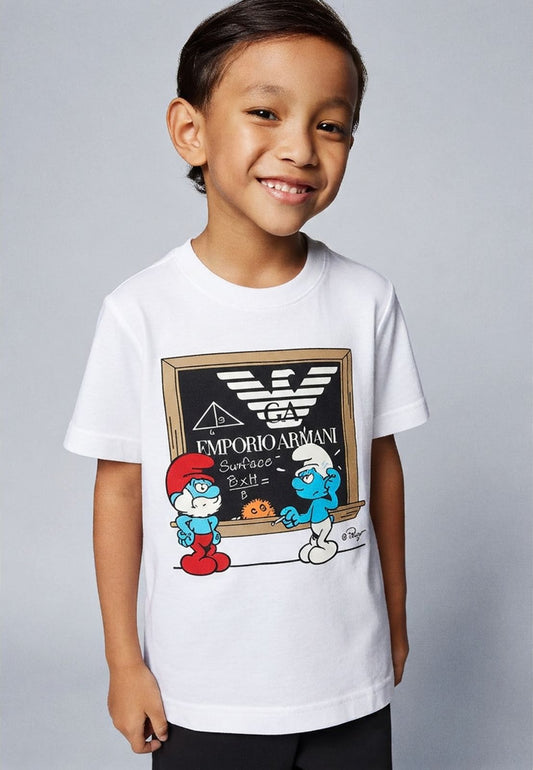 Emporio Armani Kids Smurf White T-Shirt