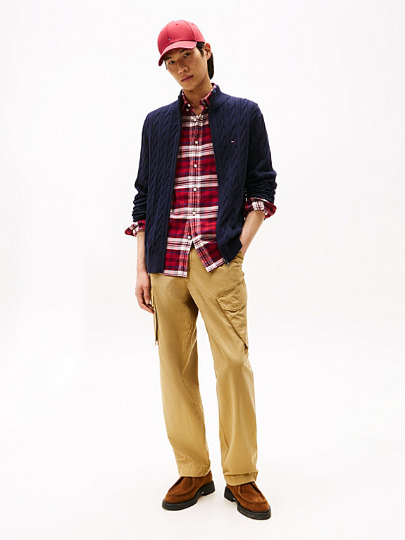 Tommy Hilfiger Sweater cable full zipper navy