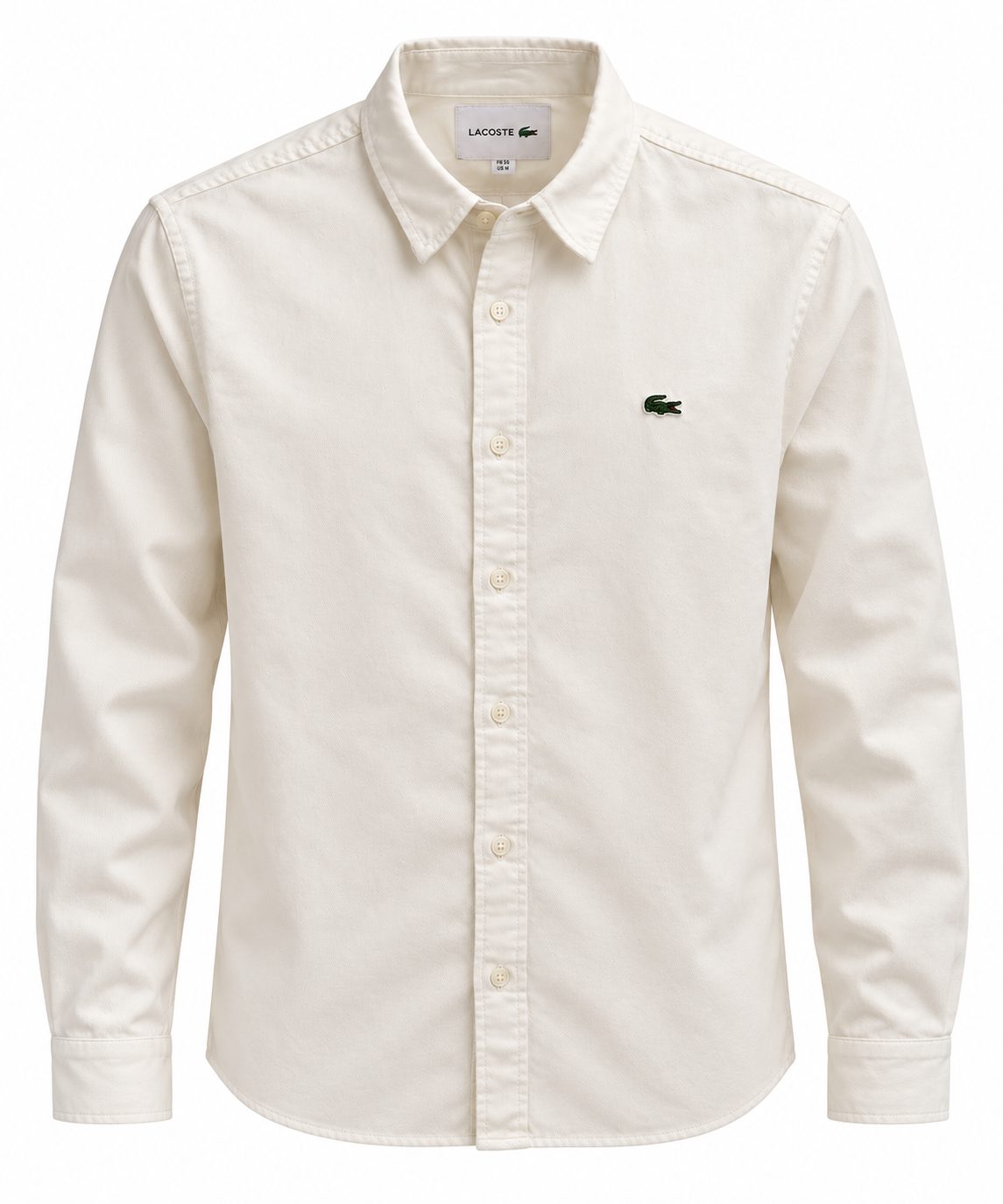 Lacoste Men’s Off-White Long-Sleeve Gabardine Shirt