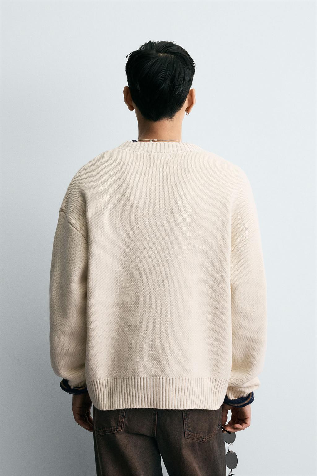 Zara Men Blend Pullover Biege