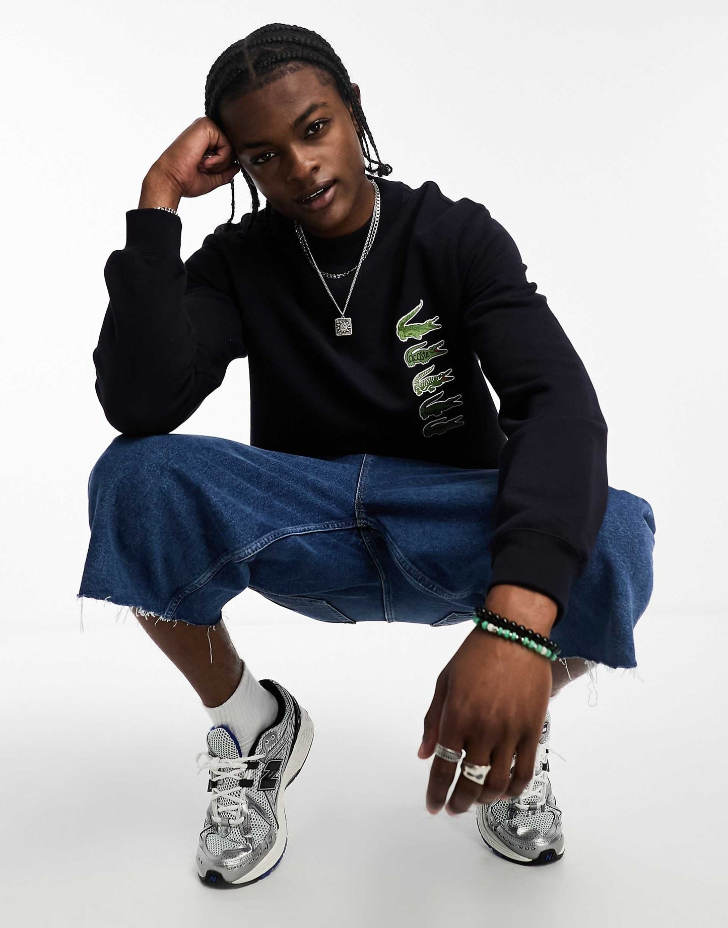 LACOSTE FIVE LOGO Sweatshirt navy