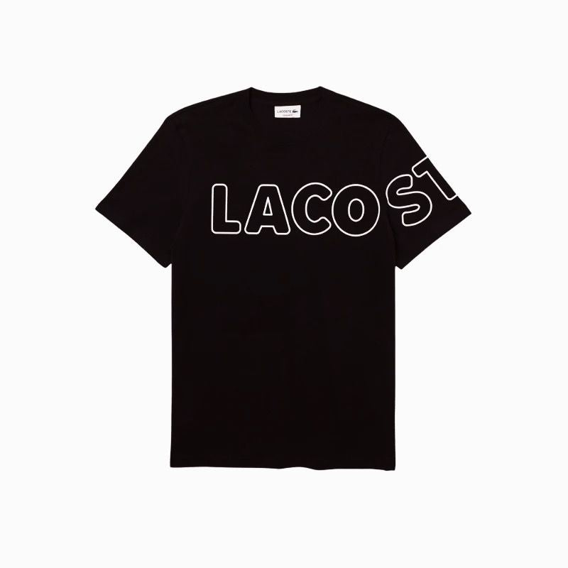 LACOSTE TSHIRT PRNTED SHOLDER  SLIM FIT BLACK