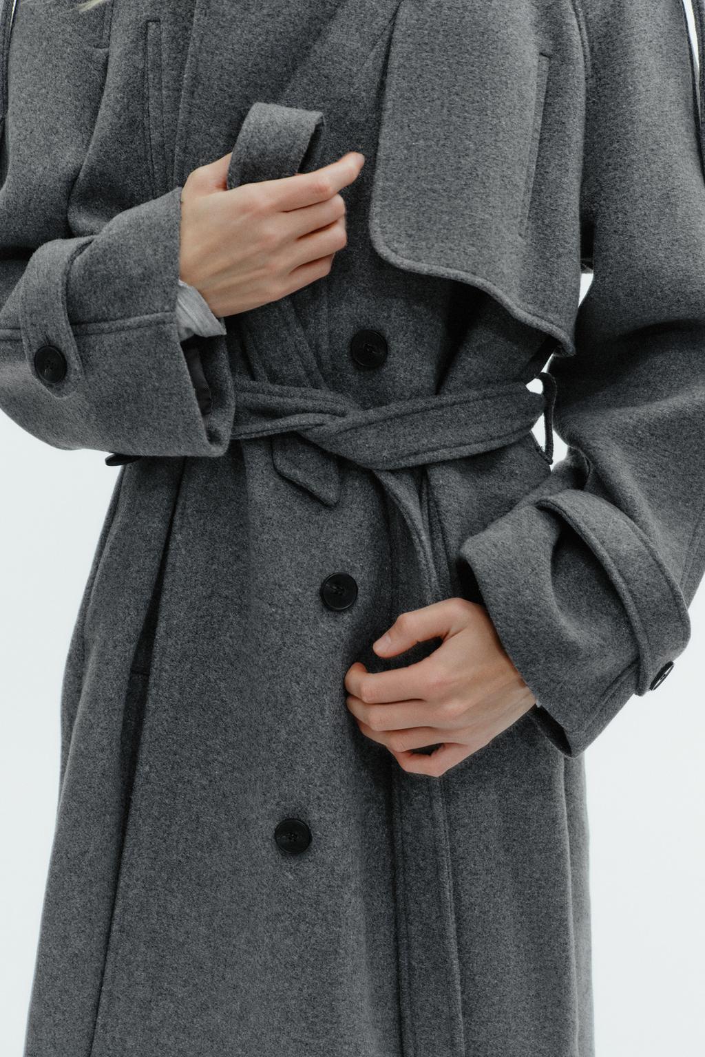 ZARA WOMEN TRENCH WOOL COAT  oversized