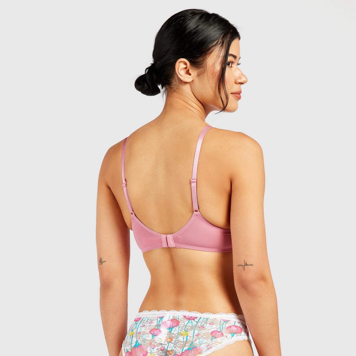 Max Plain Padded Plunge Bra with Adjustable Straps – 2-Piece Set