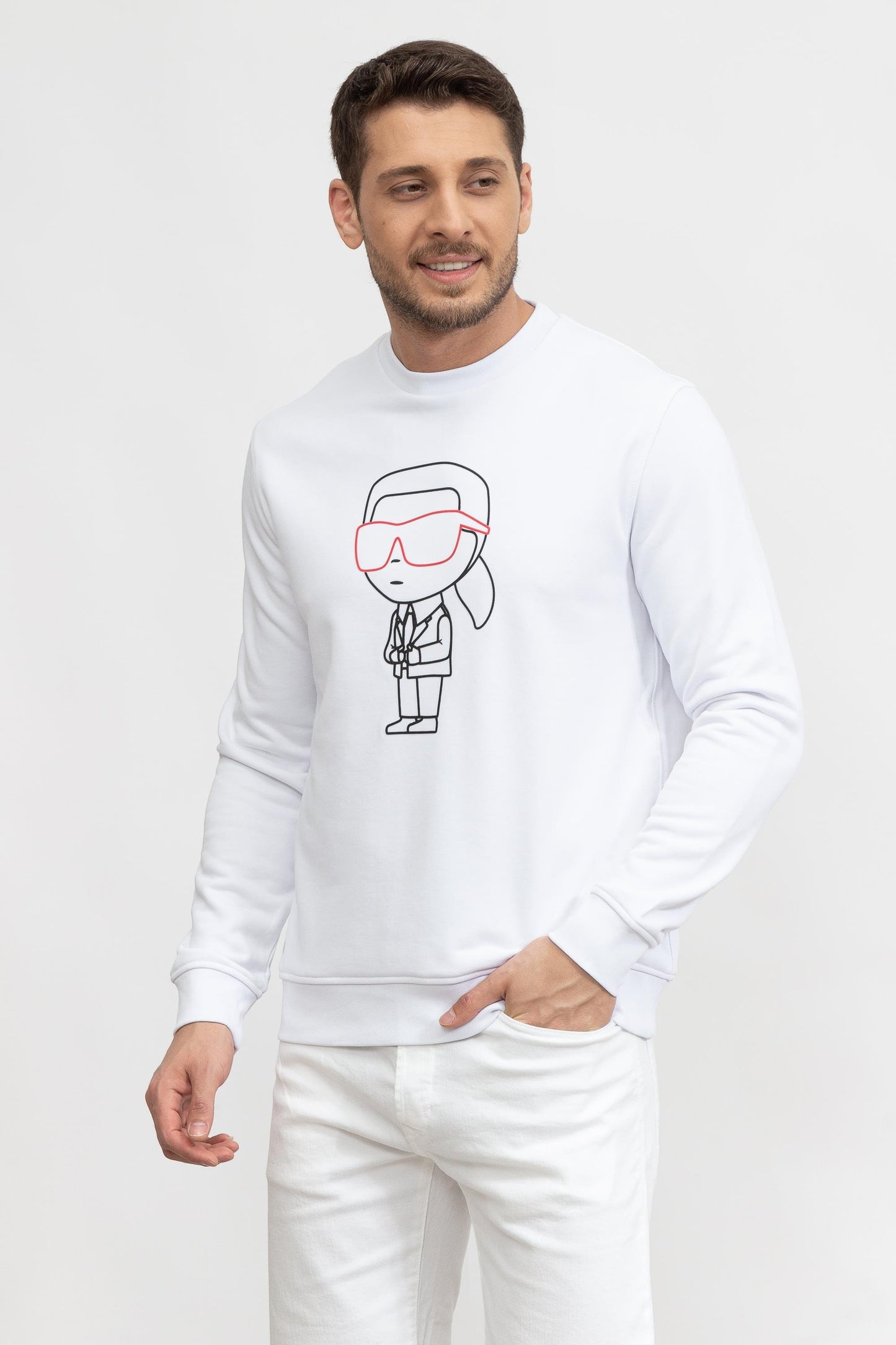 KARL LAGERFELD Round Sweatshirt Slim Fit Uni sex