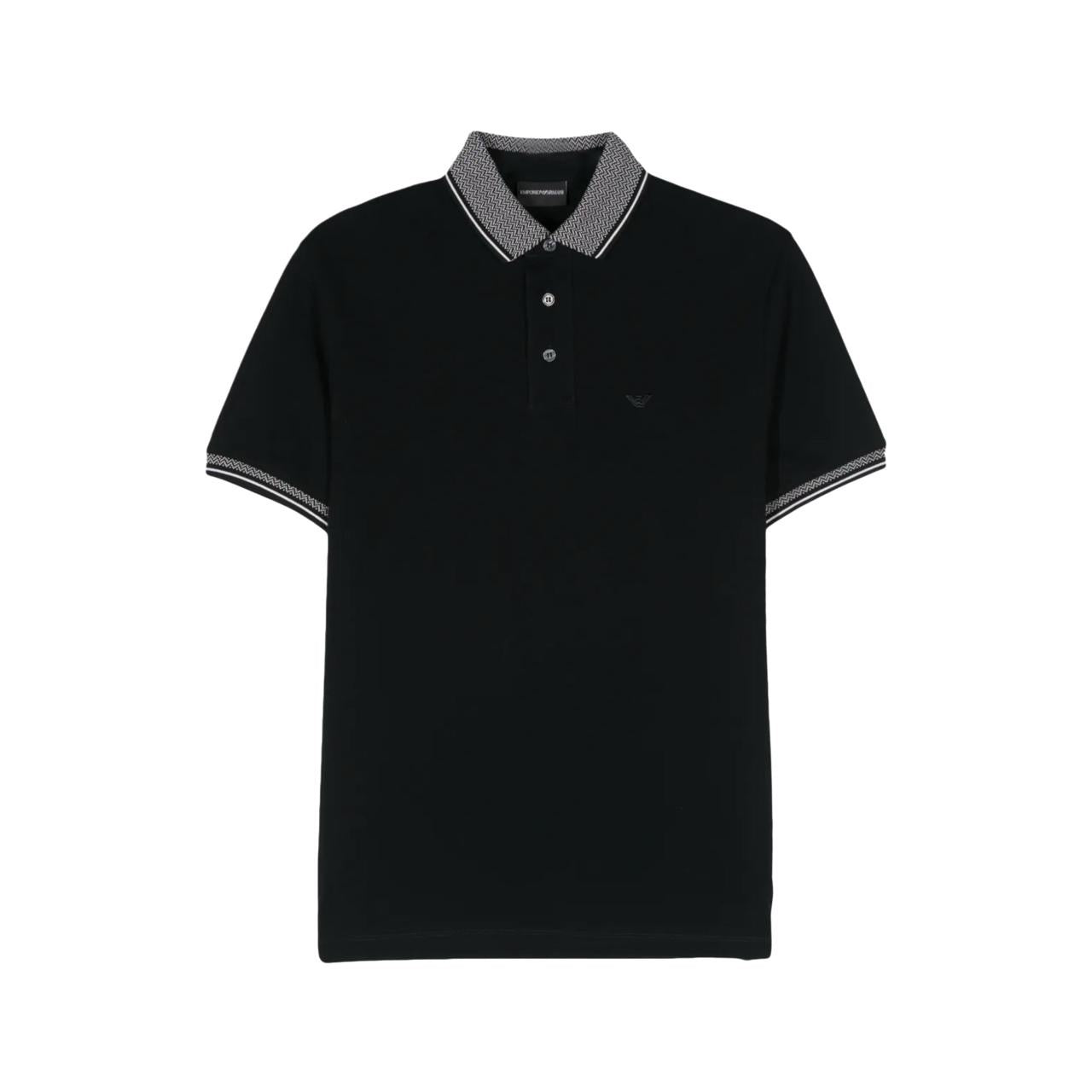 Emporio Armani Polo Slim Fit Cotton T-Shirt Black