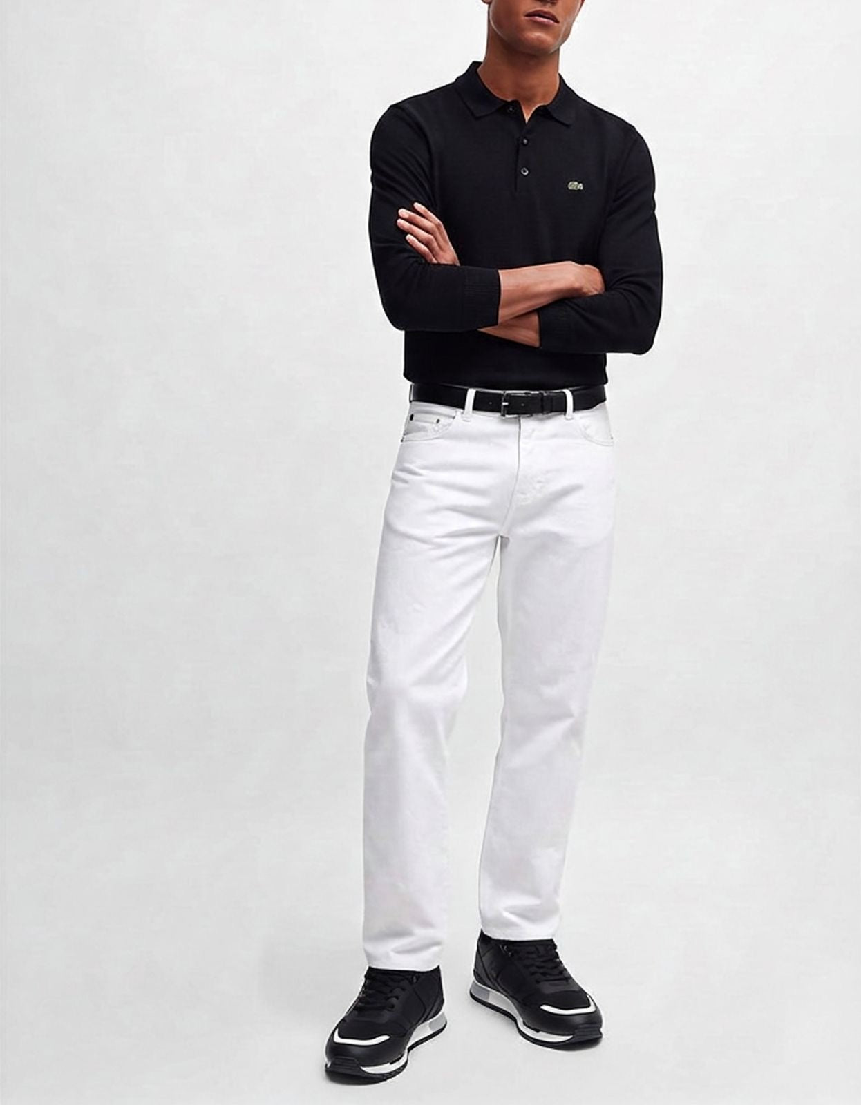 Lacoste Carded Wool Sweater Black Slim Fit