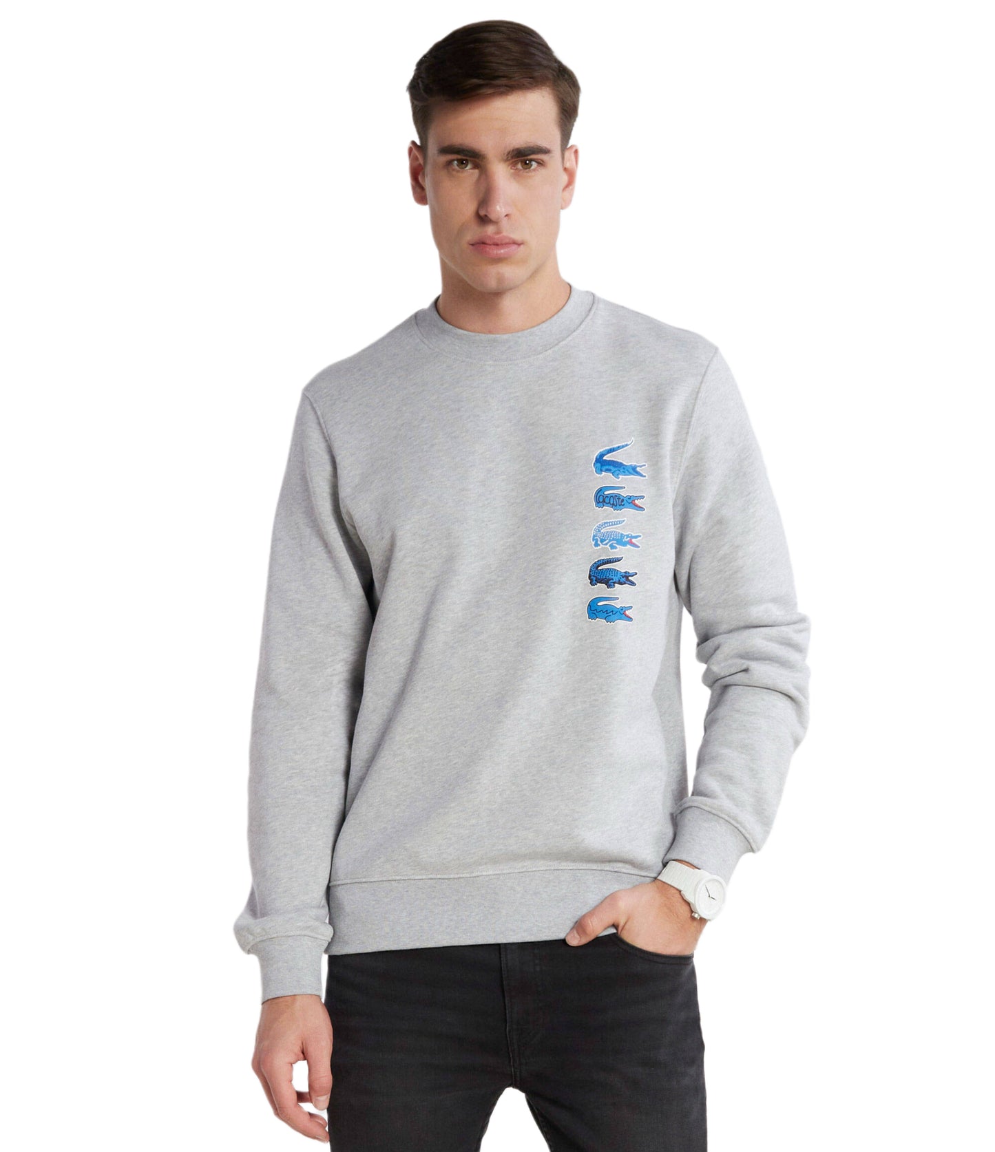 Sweatshirt LACOSTE FIVE LOGO GRAY
