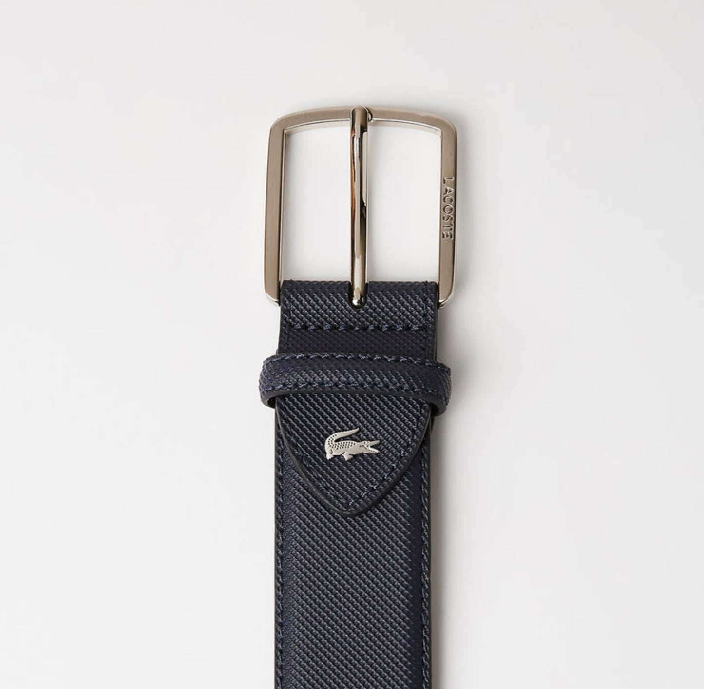 LACOSTE LEATHER BELT NAVY 110 cm