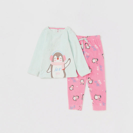 Max Pajama Green Penguin Fleece