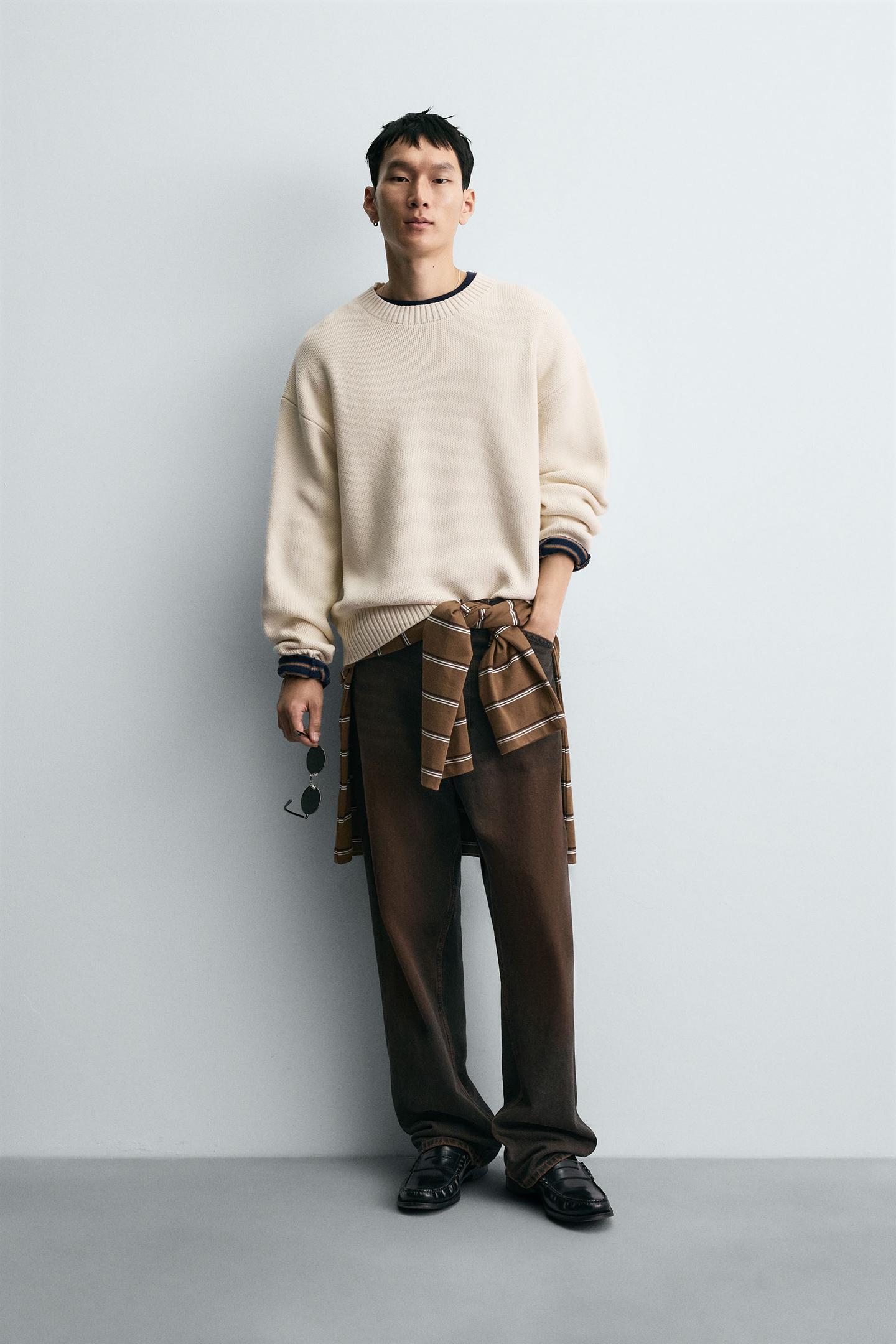 Zara Men Blend Pullover Biege